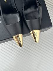 Saint Laurent Slingback Pumps Rough Skin Black 10CM - 3