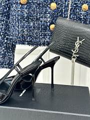 Saint Laurent Slingback Pumps Shiny Leather Black 10CM - 5