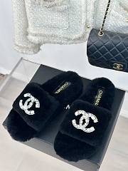 Chanel Fur Slide Black - 6