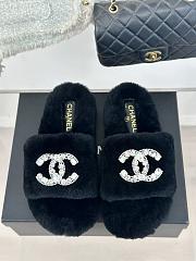 Chanel Fur Slide Black - 2