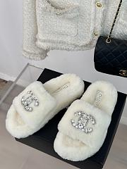 Chanel Fur Slide White - 3