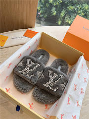 Louis Vuitton Slippers Fur Grey - 4