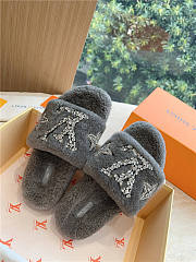 Louis Vuitton Slippers Fur Grey - 3