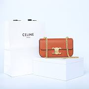 Celine Bag Brown Gold 197993 Size 20.5x10.5x4cm - 3