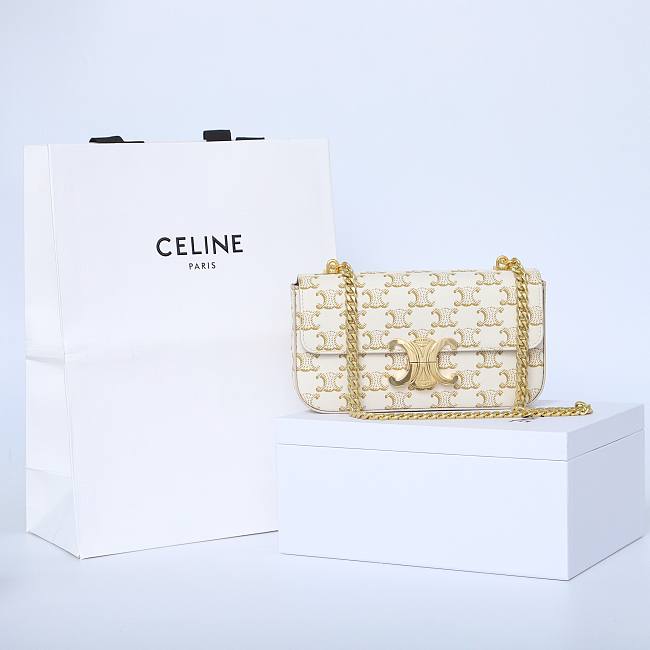 Celine Bag White Gold 197993 Size 20.5x10.5x4cm - 1