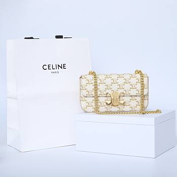 Celine Bag White Gold 197993 Size 20.5x10.5x4cm