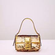 Fendi Baguette Bag Gold 6348 Size 19.5x5x11cm - 2