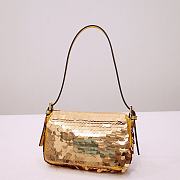 Fendi Baguette Bag Gold 6348 Size 19.5x5x11cm - 3