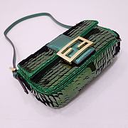 Fendi Baguette Bag Green 6348 Size 19.5x5x11cm - 3