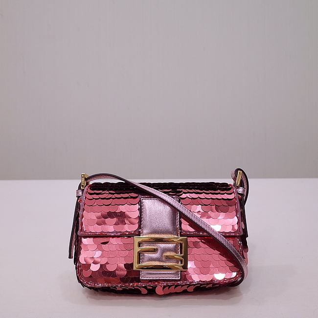 Fendi Baguette Bag Pink 6348 Size 19.5x5x11cm - 1