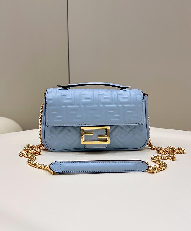 Fendi Baguette Blue 8533 Size 24×7×13cm - 1