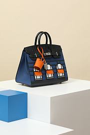 Hermès Birkin Bag 3 Windows Blue Size 22x15x8CM - 3