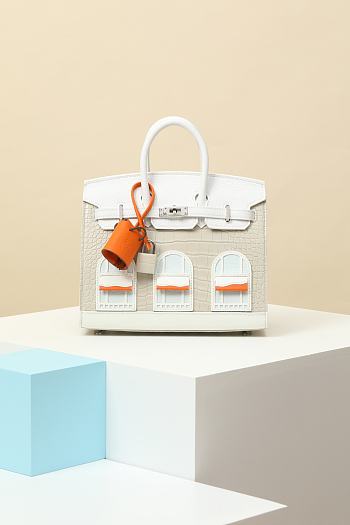 Hermès Birkin Bag 3 Windows White Size 22x15x8CM