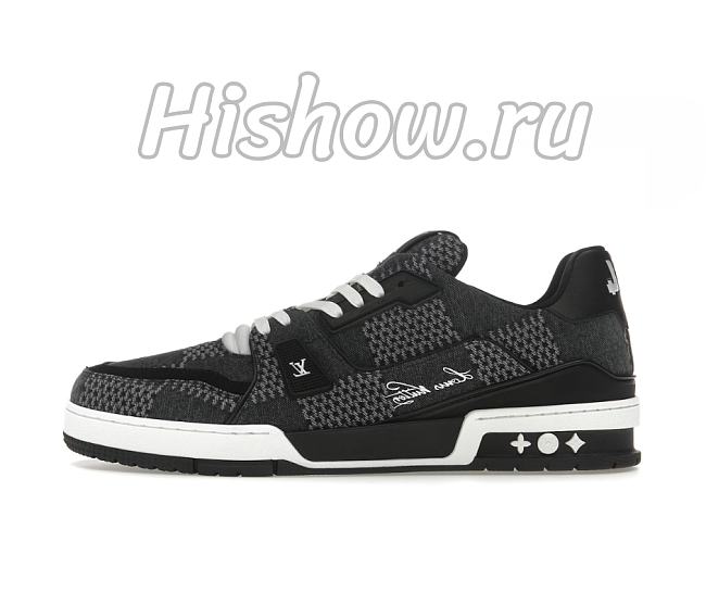 Louis Vuitton LV Trainer Black Damier 3D Denim 1AD6DX - 1