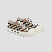 Burberry Check Cotton Sneakers Beige - 5