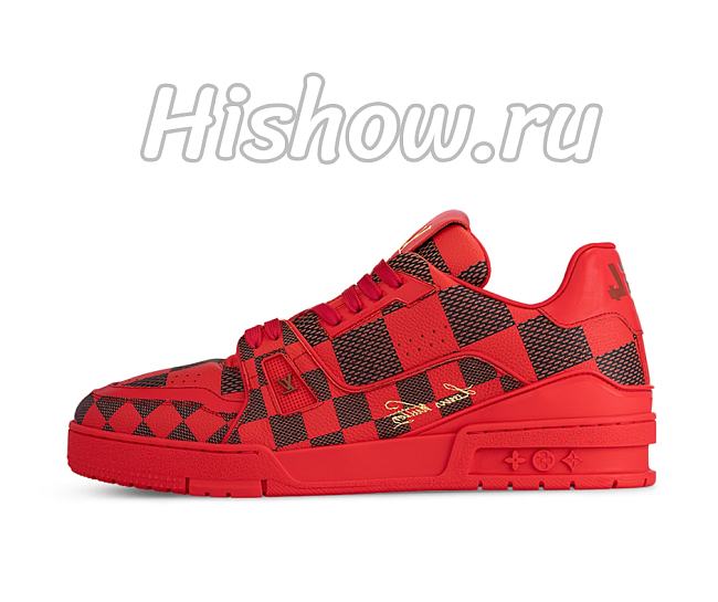 Louis Vuitton LV Trainer Sneaker Damier Pop Red 1ACN44 - 1