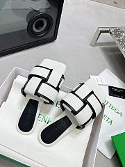 Bottega Veneta Patch Flat Mules Black White - 2
