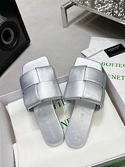 Bottega Veneta Patch Flat Mules Silver - 4
