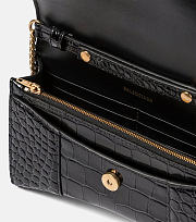 Balenciaga Hourglass Croc-Effect Leather Wallet on Chain Black 19x12x4cm - 4