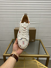 Christian Louboutin Sneaker Louis Spikes Junior White Denim - 6