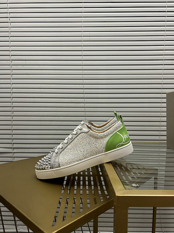 Christian Louboutin Sneaker Silver Green 088#326 - 1
