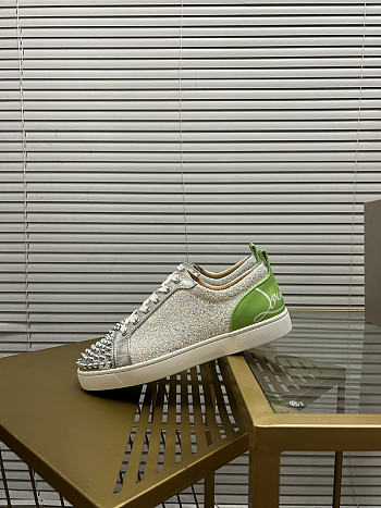 Christian Louboutin Sneaker Silver Green 088#326