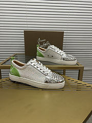 Christian Louboutin Sneaker Silver Green 088#326 - 3