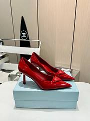 Prada Red Leather Pumps - 5