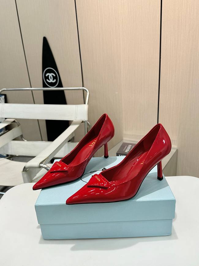 Prada Red Leather Pumps - 1
