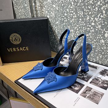 Versace La Medusa 12mm Slingback Pumps Blue