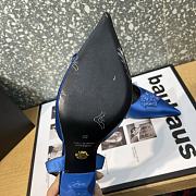 Versace La Medusa 12mm Slingback Pumps Blue - 6