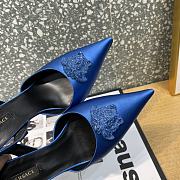 Versace La Medusa 12mm Slingback Pumps Blue - 5