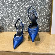 Versace La Medusa 12mm Slingback Pumps Blue - 3