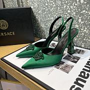 Versace La Medusa 12mm Slingback Pumps Green - 1