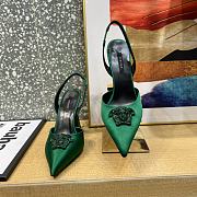 Versace La Medusa 12mm Slingback Pumps Green - 6