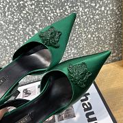 Versace La Medusa 12mm Slingback Pumps Green - 4