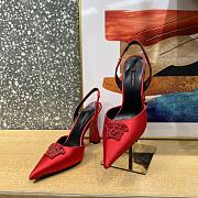 Versace La Medusa 12mm Slingback Pumps Red - 4
