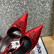 Versace La Medusa 12mm Slingback Pumps Red - 3