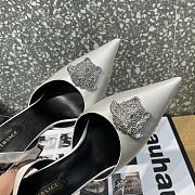 Versace La Medusa 12mm Slingback Pumps Silver - 5