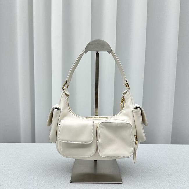 Miu Miu Nappa Leather Pocket Bag White Size 21x6x12CM - 1