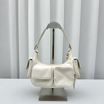 Miu Miu Nappa Leather Pocket Bag White Size 21x6x12CM
