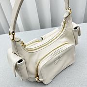 Miu Miu Nappa Leather Pocket Bag White Size 21x6x12CM - 2