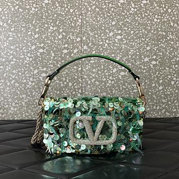 Valentino Garavani Mini Loco 3D Green Size 19x10.5x5cm
