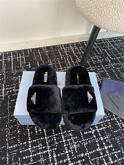 Prada Slide Fur Black 2024FW - 5