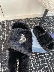 Prada Slide Fur Black 2024FW - 4