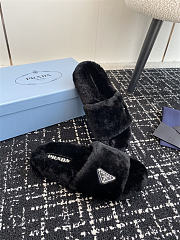 Prada Slide Fur Black 2024FW - 3