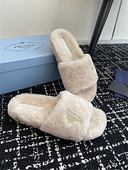 Prada Slide Fur Cream 2024FW - 3