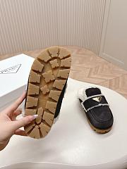 Prada Suede and Shearling Slippers Black - 3