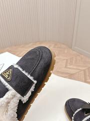Prada Suede and Shearling Slippers Black - 2