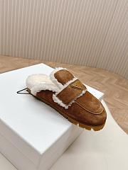 Prada Suede and Shearling Slippers Cinnamon - 6